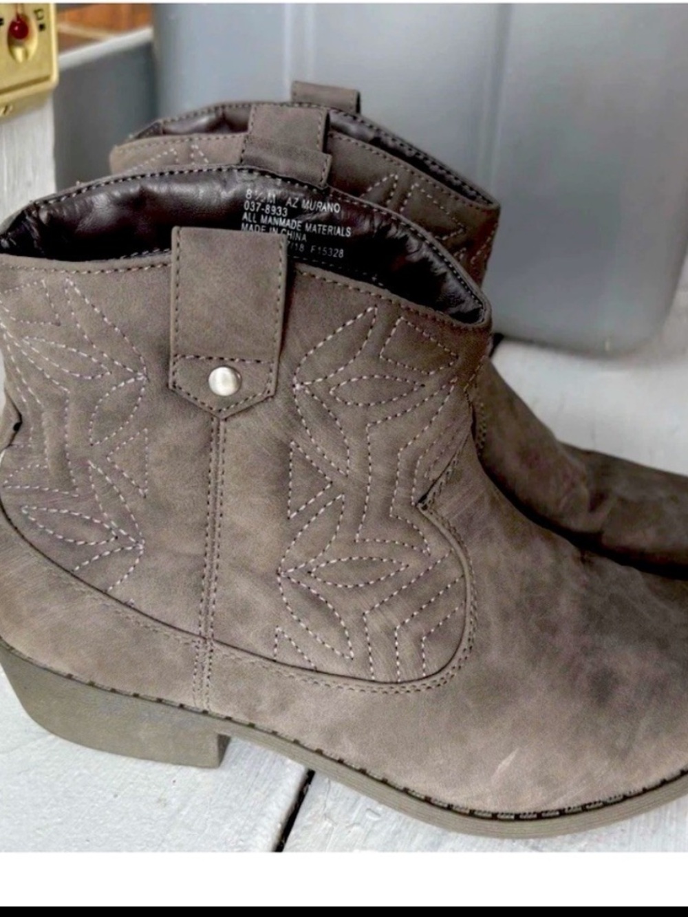 Arizona Murano Cowboy Boots, Block Heel, Slip-on